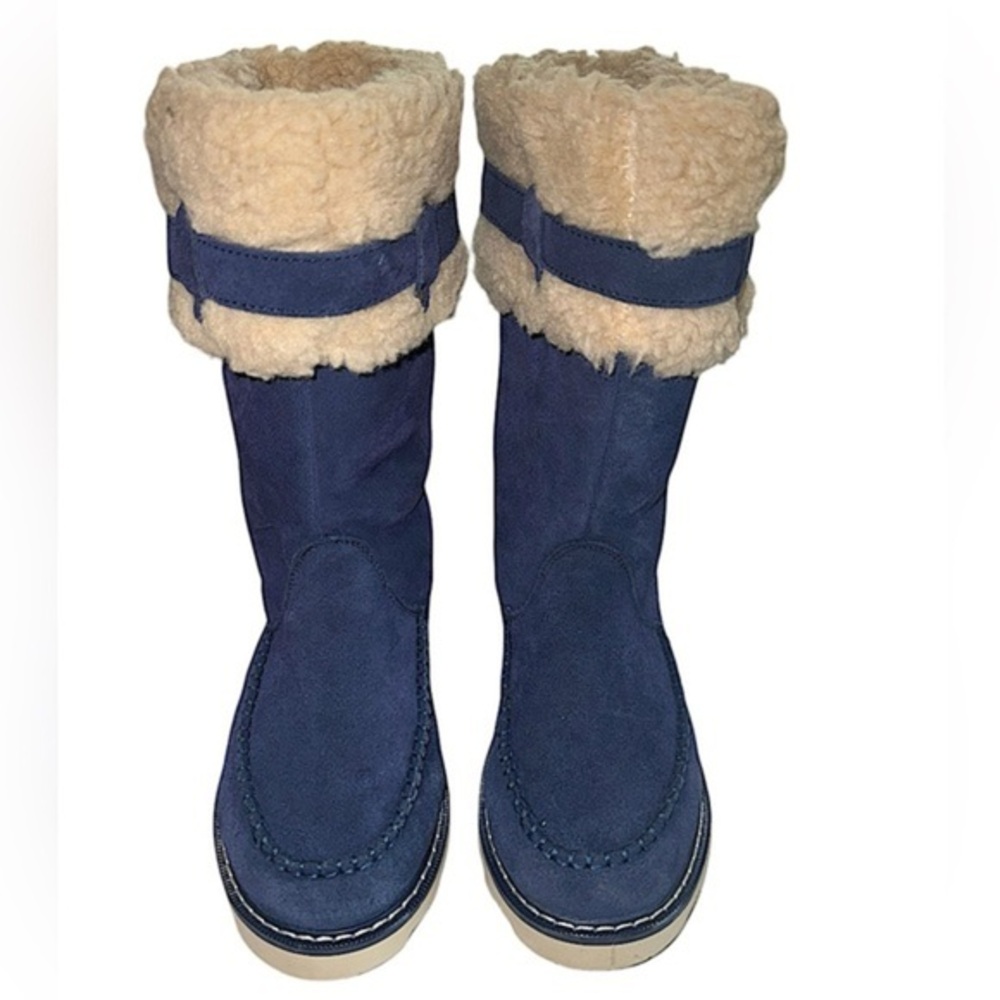 BEARPAW  Blue Suede Boots size 7